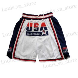 Shorts pour hommes shorts de basket-ball USA 1992 LE BRODE DE COUDURE DES SPORTS OUTDOOR SORTS PANTAL DE PLAQUES DE HAUTE QUALIT