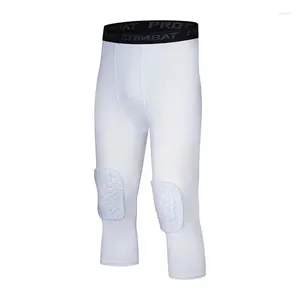 Heren Shorts Basketbal Sport Anti-Vermijding Veiligheid Heren Fitness 3/4 Legging Met Kniebeschermers Compressie Broek Proof