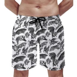 Short homme chauve-souris motif planche effrayant chauves-souris volantes drôle plage course Surf confortable maillot de bain cadeau d'anniversaire