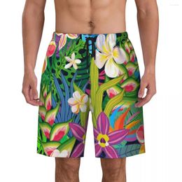 Shorts pour hommes Maillot de bain Coloré Tropical Floral Gym Été Bright Flower Print Beach Hommes Sports Surf Maillot de bain à séchage rapide