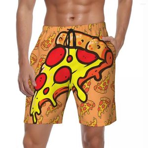 Shorts pour hommes Maillot de bain Pizzas Slice Food Board Été Délicieux Pantalons courts décontractés Hommes Sports Fitness Maillots de bain respirants
