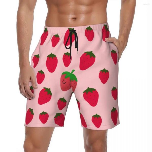 Short de bain pour hommes, fraises douces, Gym, été, coloré, mode, plage, pantalon court, sport, Fitness, séchage rapide, maillot de bain