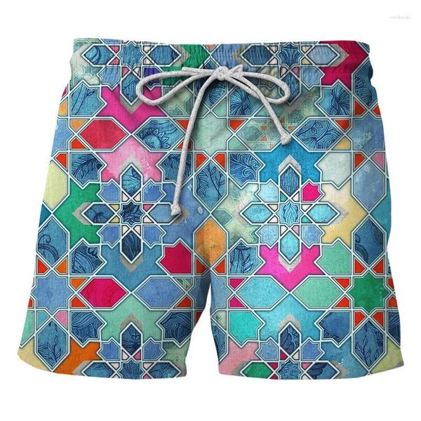 Mentes Shorts plage 3d Mère de la nage de natation à imprimé fleur de perle mode pantalon décontracté en liberté d'été