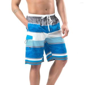 Heren shorts strand losse heren broek zomer kleurrijk gestreepte mid-rise snelle droge zakken voor surfen