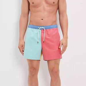 Pantalones cortos para hombre Pantalones de playa Hombres Tallas grandes Deportes Fitness Match Color Casual Five Minute Swim Sand Hawaii Surfing Motion Ins