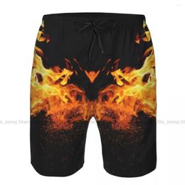 Shorts pour hommes plage courte nattromage abstrait feu Burning Fire Surfing Sport Board Swimwear
