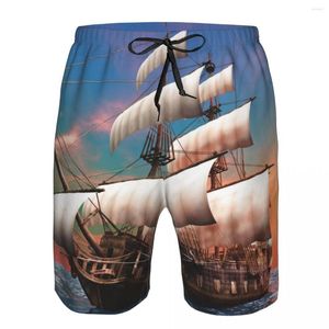 Heren Shorts Beach Short Swim Piraat Zeilboot Surfen Sport Board Zwemkleding