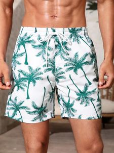 Shorts pour hommes plage de la plage de la plage de la mode Hawaii motifs à cordon de natation de natation taille élastique 3d gradient