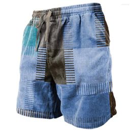 Pantalones cortos para hombre Playa Terry Cordón Cintura elástica Estampado 3D Letra Coche Estampados gráficos Suave Corto Diario Vacaciones