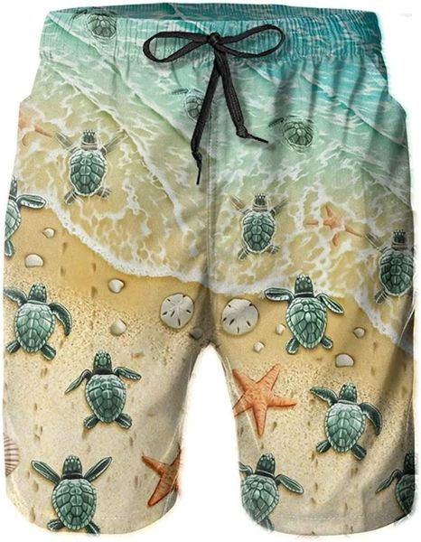 Shorts pour hommes Beach Turtle Mens Swim Trunks Board Maillot de bain à séchage rapide Natation légère avec doublure en maille