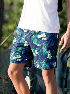 Pantalones cortos para hombres Ropa de playa Secado rápido Baggy Traje de baño masculino Jogger Plantas Flores GMA397