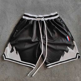 Heren shorts Beste Black Snow Mountain Basketball Shorts met ritszakken Donovan Mitchell Street Style Sports Training Pants J240510