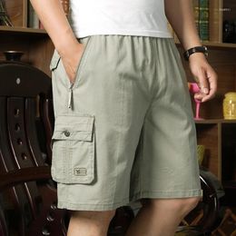 Pantanos cortos para hombres grandes bolsillo de bolsillo cómodo deportes al aire libre jogging tactical verano elástica algodón puro trabajo casual