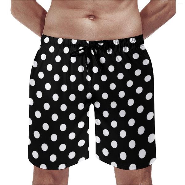 Pantalones Cortos para Hombre Tablero con Estampado De Lunares En Blanco Y Negro Moda Arte Moderno Moda Pantalones Cortos De Playa Surf Diseño De Secado Rápido Bañador