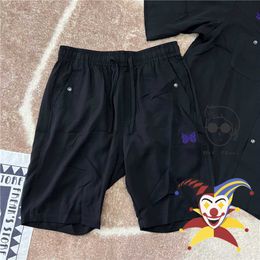 Shorts pour hommes Black Needles Track Shorts Hommes Femmes Shorts Aiguilles Violet Brodé Papillon AWGE Culotte Bouton Poches T221129 T221129