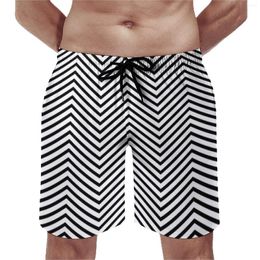 Short pour hommes noir lignes nordiques conseil été minimal décontracté plage pantalons courts hommes surf confortable maillot de bain personnalisé