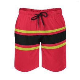 Shorts pour hommes Black Volt Red Power Stripe Surfing Beach Shorts pour hommes Patchwork Surf Swim Short Pants Atlanta Atl Georgia Ga