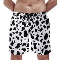 Short masculin Black White Cow Print Print Pattern Trendy Patters Animal plage Pantal