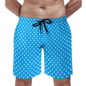 Short pour hommes, planche à pois bleu et blanc, imprimé de taches d'été, pantalon court de plage classique, surf, maillot graphique à séchage rapide