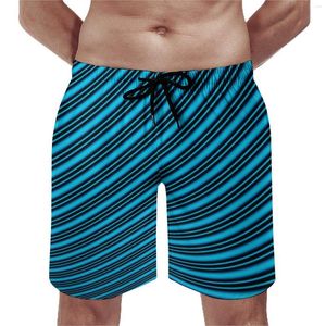 Shorts pour hommes Blue Lines Board Modern Art Print Quality Beach Trenky Plus Size Swimming Trunks Man