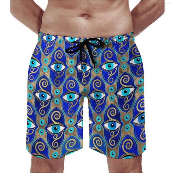 Short de bain pour hommes, planche abstraite, mauvais œil, mignon, motif de charme, séchage rapide, sport, grande taille, pantalon court de plage