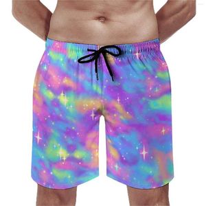 Herenshorts Board Abstract Sterrenprint Retro Zwembroek Pastel Galaxy Sneldrogend Sport Fitness Kwaliteit Grote maten korte broek