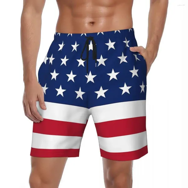 Short pour hommes Conseil drapeau américain Y2K rétro maillot de plage imprimé 3D séchage rapide sport grande taille