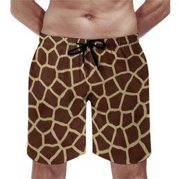 Herenshort Board Brown Giraffe Fashion Beach Trunks Animal Print Heren Fast Dry Sports Fitness Grote maten korte broek