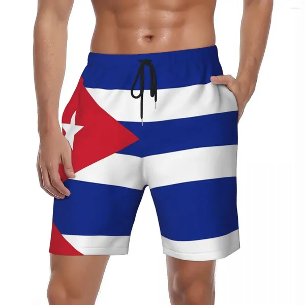 Board pour hommes Board Cuba Flag Hawaii Swim Trunks Cool Imprimée respirante Sports de sport de haute qualité Pantalon court plage