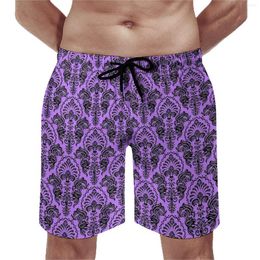 Shorts masculinos Board Floral Barroco Cute Beach Trunks Vintage Print Homem Confortável Correndo Surf Oversize