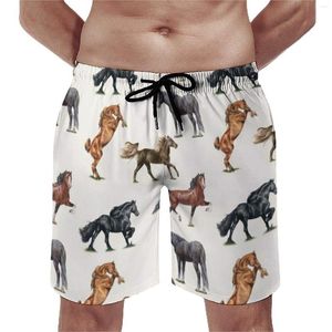 Short pour hommes Board Horse Pack Maillot de bain décontracté Cool Horses Love Séchage rapide Course à pied Surf Qualité Pantalon court de plage surdimensionné