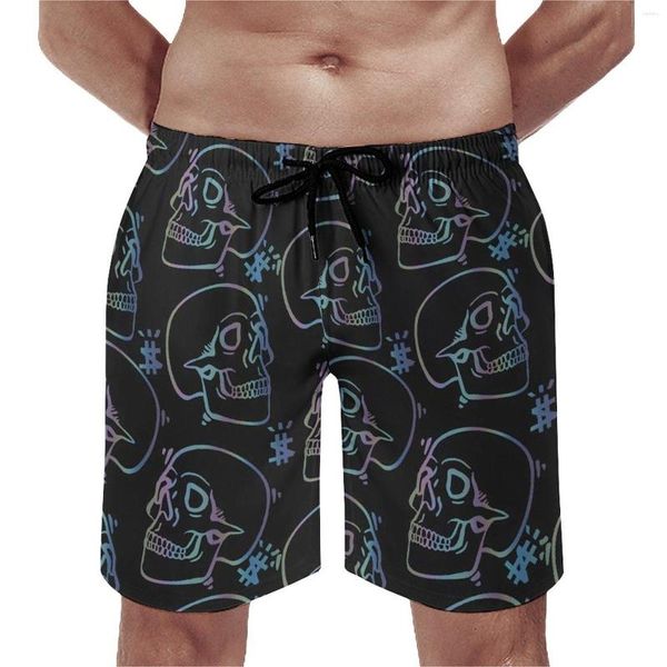 Short pour hommes Board Skull Graphic Hawaii Maillot de bain Crânes colorés Imprimer Homme Séchage rapide Sportswear Haute Qualité Grande Taille Plage