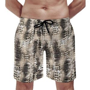 Heren shorts board slangenhuid Casual zwembroek trendy dierenprint mannen comfortabele sportkleding oversized korte broek