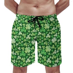 Shorts pour hommes Board St Patrick's Day Casual Beach Trunks Green Lucky Shamrock Men Fast Dry Surfing Quality Large Size Short Pants