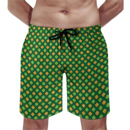 Porthos de pantalones cortos para hombres Día de San Patricio Casual Natón Trunks Shamrock Impresión Masculino Deportes secos rápidos Fitness de alta calidad Beach