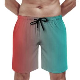 Pantalones cortos para hombres Tablero de dos tonos Arte Clásico Troncos de playa Rojo y azul Hombres Ropa deportiva cómoda Moda Tallas grandes