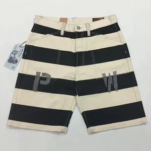 Heren shorts Bob Dong Prisoner of War Print 16 oz canvas zwarte witte strepen mannen broek