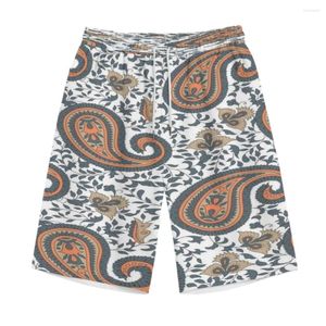 Short pour homme Boho Maxi Paisley imprimé floral élastique taille haute décontracté été