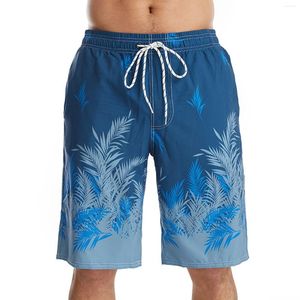 Pantalones cortos para hombres Boho Vintage Natación para hombre Planta de moda Impresión Secado rápido Tabla de surf suelta Moda Casual Playa Traje de baño