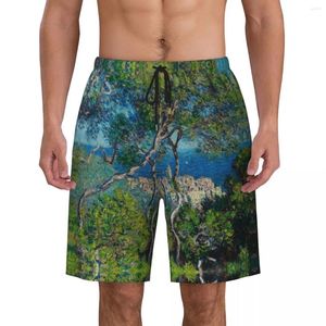 Pantalones cortos para hombre Bordighera Board Calzoncillos de playa de moda para hombre Claude Monet Pintura Arte Bañador de secado rápido