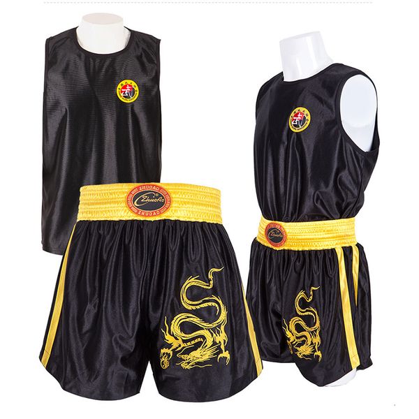 Shorts pour hommes Uniforme de boxe Sanda Costume Adulte Enfants Muay Thai Shorts MMA Chemise Kongfu Uniforme Wushu Vêtements Arts Martiaux Performance Costume 230822