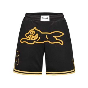 Heren shorts Ademende basketbal shorts voor mannen vliegende hond bedrukte sportbroek elastische taille los fit vrouwelijk strand kort T240515