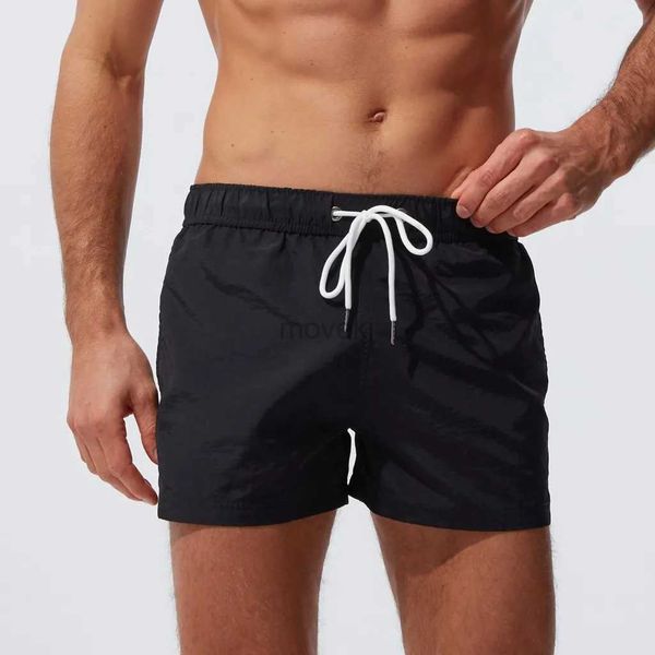 Shorts pour hommes Respirant poche vacances costume hommes natation maille moins shorts hommes décontracté hommes sexy maillots de bain hommes solide pantalon de natation 24323