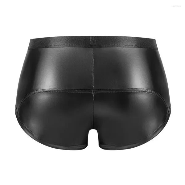 Pantalones cortos para hombres Ropa interior transpirable Bragas de cintura elástica Doble cremallera Sexy Media altura con bolsa de bulto para A