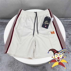 Shorts pour hommes rayures marron aiguilles maille Shorts hommes femmes haute rue aiguilles Shorts Orange broderie papillon AWGE piste culotte T221129 T221129