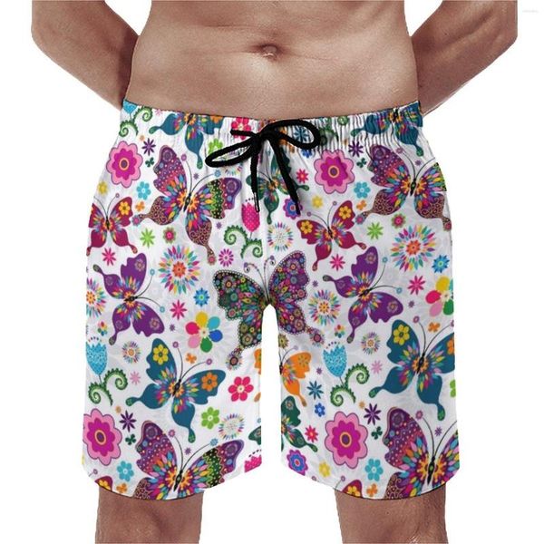 Pantalones Cortos para Hombre, Tablero De Mariposas, Amante De Las Mariposas, Estampado Floral Vintage, Pantalón Corto Informal, Pantalones Deportivos, Bañadores Gráficos para Fitness