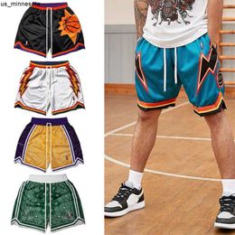 Heren shorts cales de Basquete streetwear treinamento masculino calas curtas retro bordado cinco pontos bola shorts ginsio americano cales mais tamanho j230419