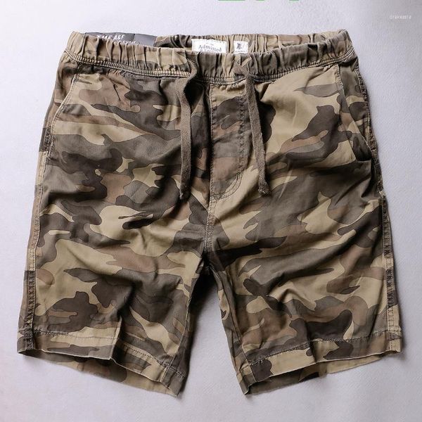 Shorts pour hommes Camouflage Cargo Hommes Été Casual Coton Boardshorts Militaire Armée Style Élastique Taille Conseil Court VêtementsMen's Drak22