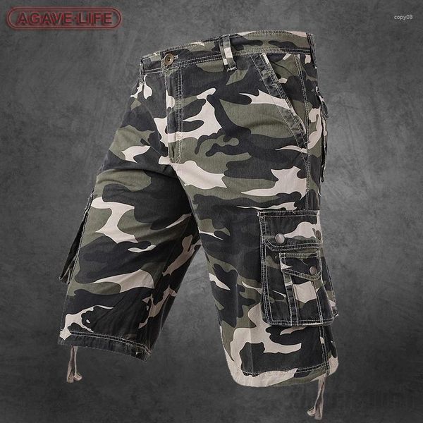 Shorts pour hommes Camouflage Cargo Hommes 2023 Été Multi Poche Tactique Militaire Pantalon Court Hommes Coton Extérieur Décontracté