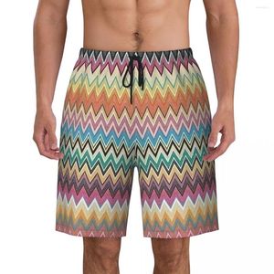 Short de bain Camouflage pour hommes, short de bain à séchage rapide, motif Zigzag moderne, maillot de bain imprimé personnalisé